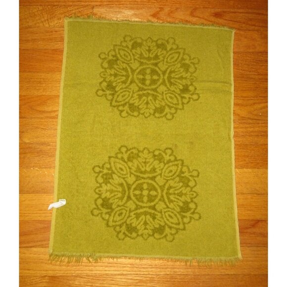 Vintage Sears Reversable Green Brocade Hand Towel 1960s bathroom mcm retro decor - Picture 7 of 10